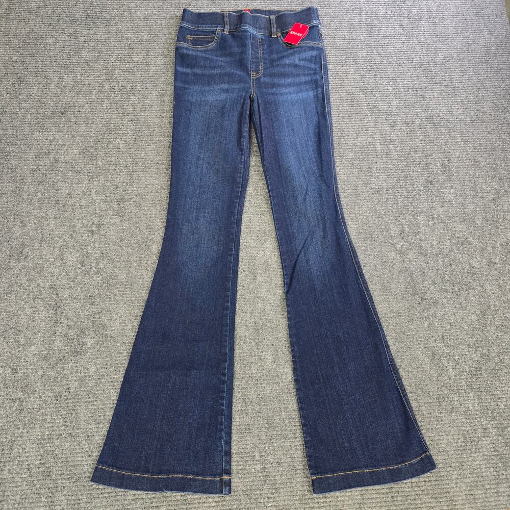 SPANX Flare Jeans Womens Small 26x34 Midnight Blue Pull On Stretch NWT